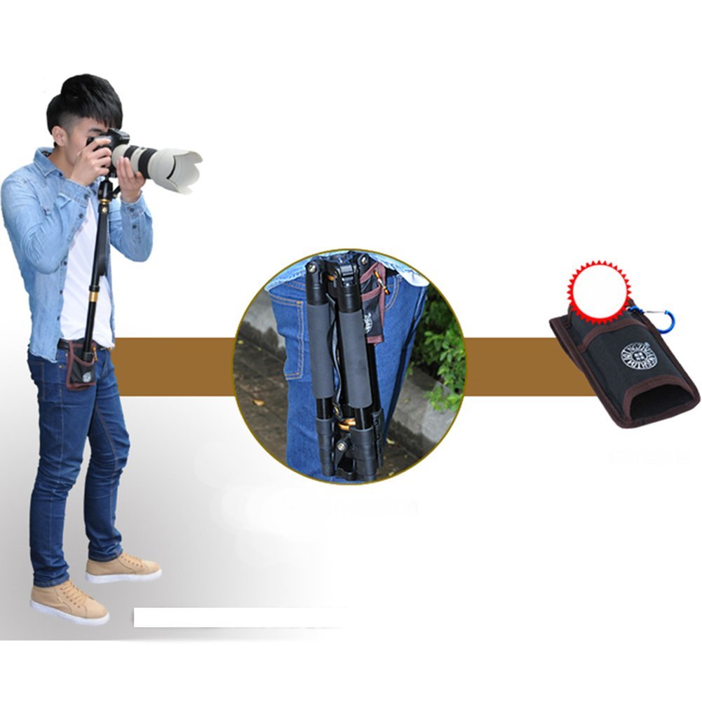 QZSD Q-555 Portable Magnesium Aluminium Tripod Monopod with Ball Head and Pocket for DSLR Camera and Camcorder