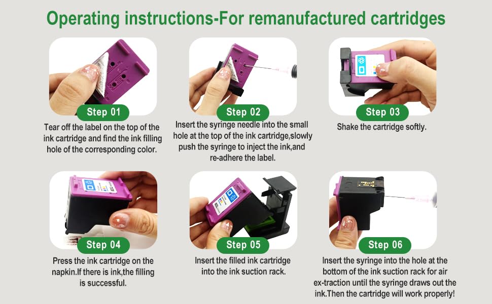 Dikarsum 5 in 1 Ink Refill Tools Compatible with Hp Inkjet Ink Cartridges (Ink Cartridge Holder,Hand Drill,Gloves,Ink pad,Syringes)