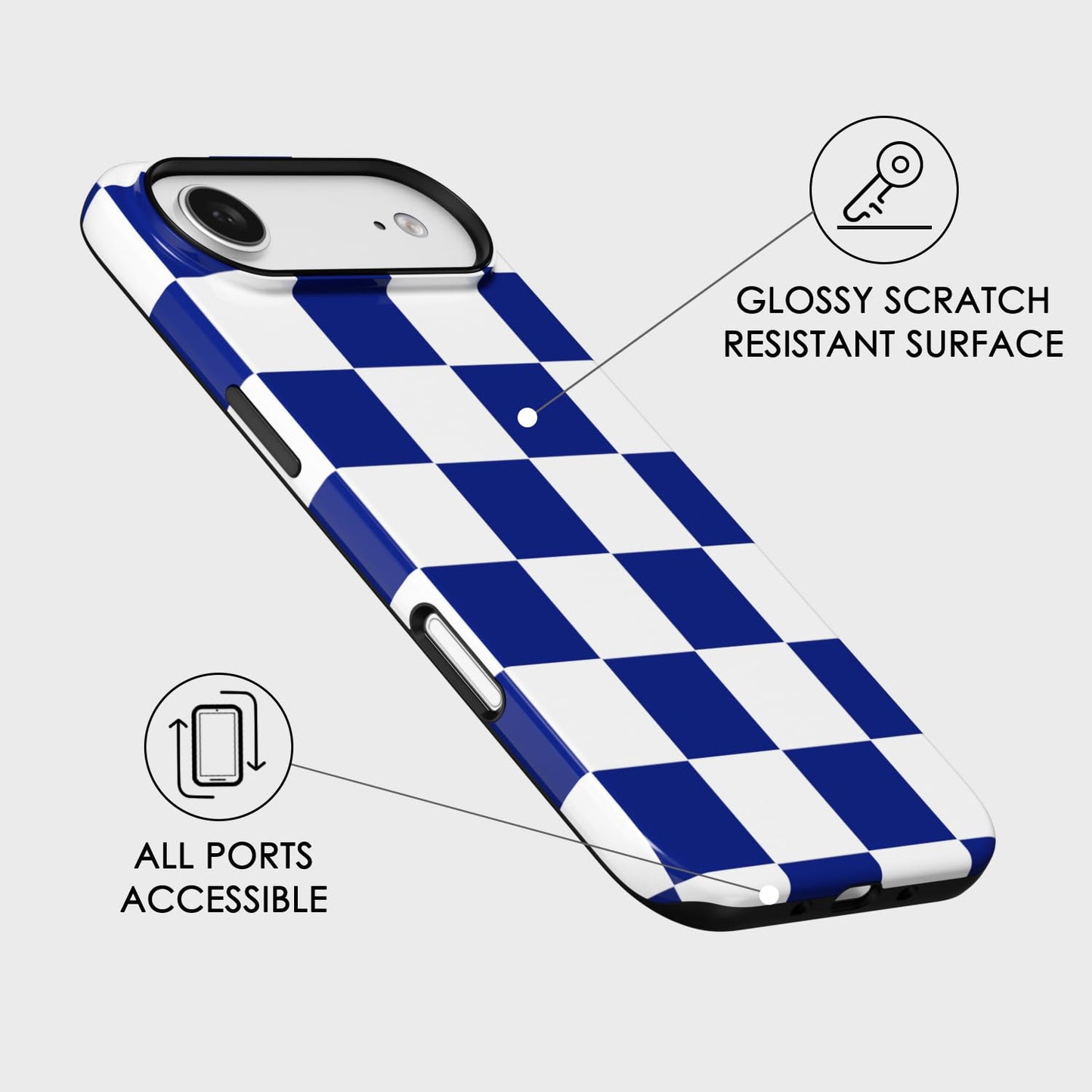 Svanove Checkered Phone Case for iPhone 17 Air Case Plaid Lattice, Girly Cute Checkerboard Case for Women, Aesthetic Checker Print Design, Slim Thin