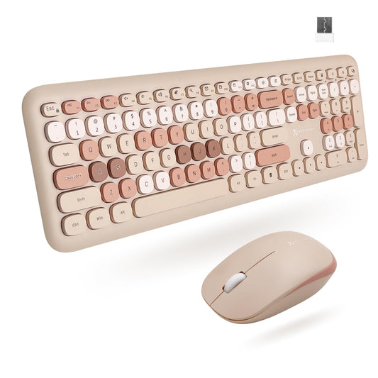 X9 Colorful Keyboard and Mouse Wireless - 2.4G Aesthetic Wireless Keyboard and Mouse Combo with Bubble Keys - Cute Typewriter Keyboard and Mouse
