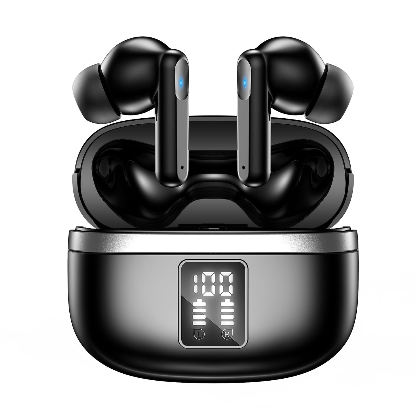 JBMI Bluetooth Earbuds Wireless Headphones, 50H Deep Bass Ear Buds with 4 Noise Cancelling Microphone, IPX5 Waterproof Earphones for iPhone Android