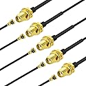 JacobsParts (5-Pack) 6" U.FL to SMA Female Antenna WiFi Pigtail Cable UFL 1.13mm Mini PCI