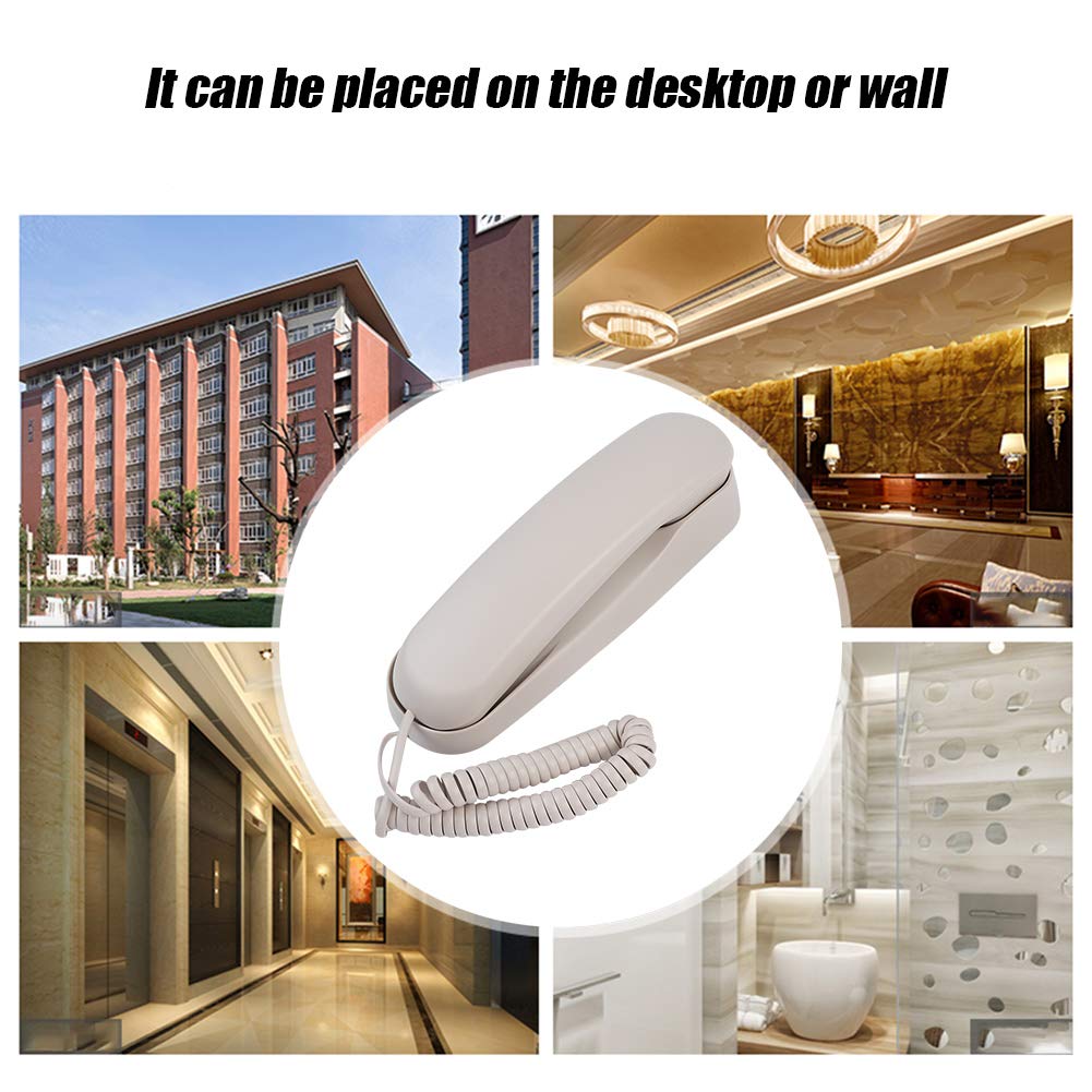 Bewinner Hotel Business Telephone Extension - Wired Landline Telephone Placed on The Desktop or Wall - No Battery Required,Powered by Telephone Line