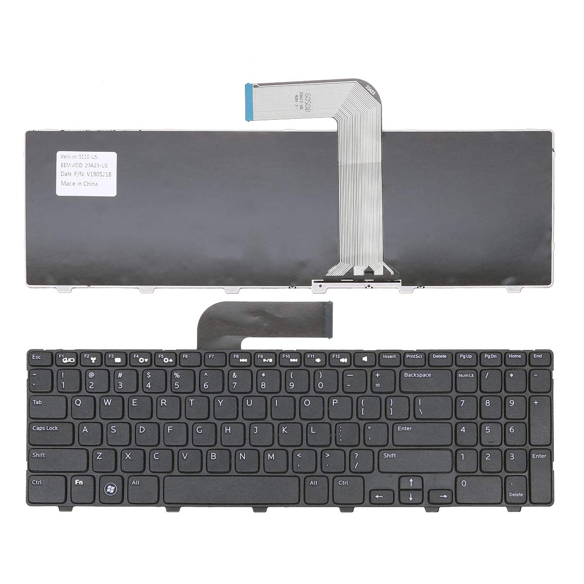 LXDDP Laptop Replacement Keyboard for Dell Inspiron 15R Ins15RD-2528 2728 2428 M501Z M5110 M511R N5110 New US Layout Black,15R M5110 N5110