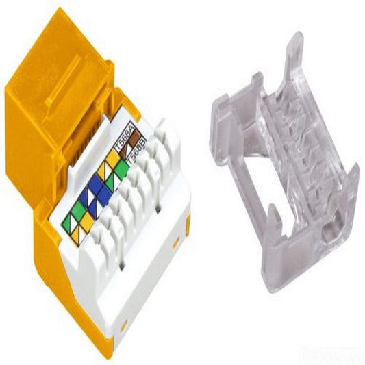 Allen Tel AT55-16 Category 5e Jack Module, Orange, 1 Port, T568-A/B, Termination 4 Pair 26 To 22 Unshielded Twisted Pair Cable, 8 Position, 8