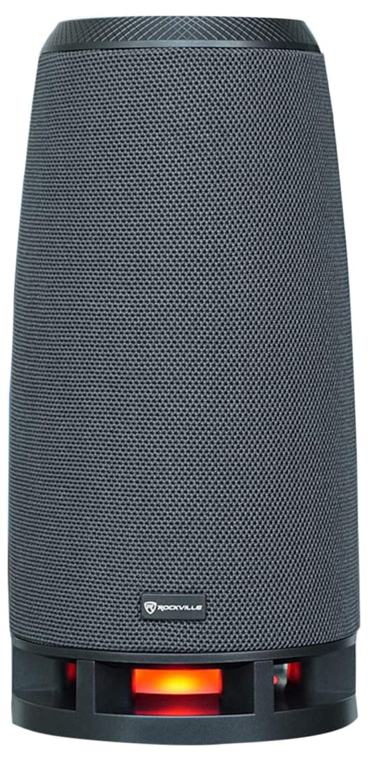 Rockville RockShip 50W Portable Bluetooth Speaker, LED Lights, FM Radio, USB/AUX/SD, IPX4 Water-Resistant, 3600mAh Battery, for Outdoor Parties
