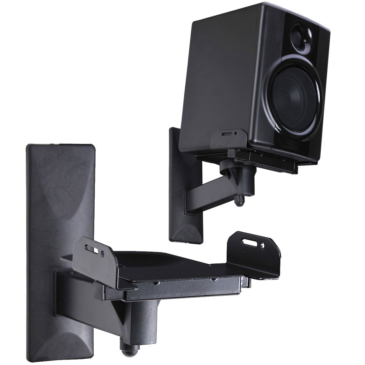 VideoSecu Side Clamping Bookshelf Speaker Wall Mount - Sturdy Steel Gripping Bracket (one Pair) 3LH