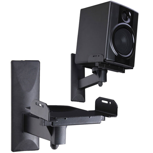 VideoSecu Side Clamping Bookshelf Speaker Wall Mount - Sturdy Steel Gripping Bracket (one Pair) 3LH