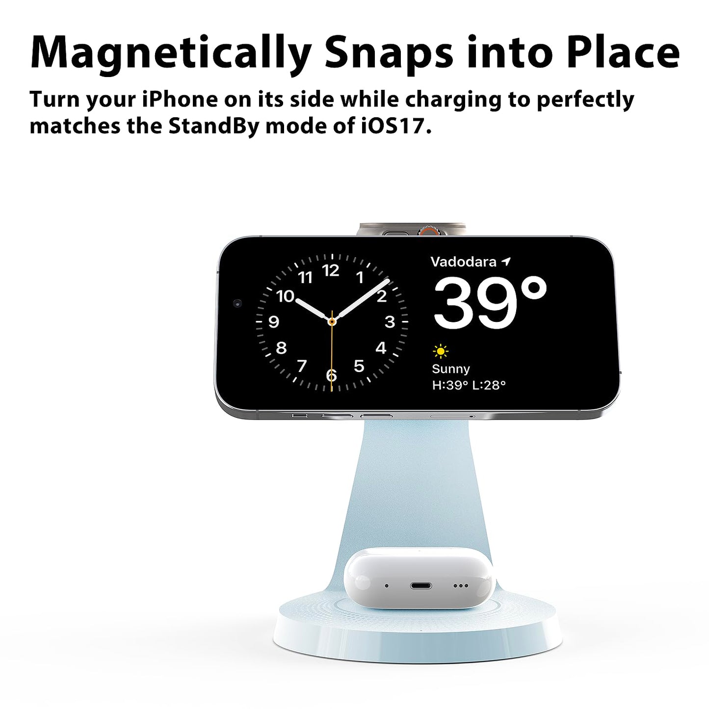3 in 1 Charging Station for Apple Devices,Mag-Safe Charger Stand Fast Charging,Wireless Charger for iPhone 16/15/14/13/12 Series,& AirPods