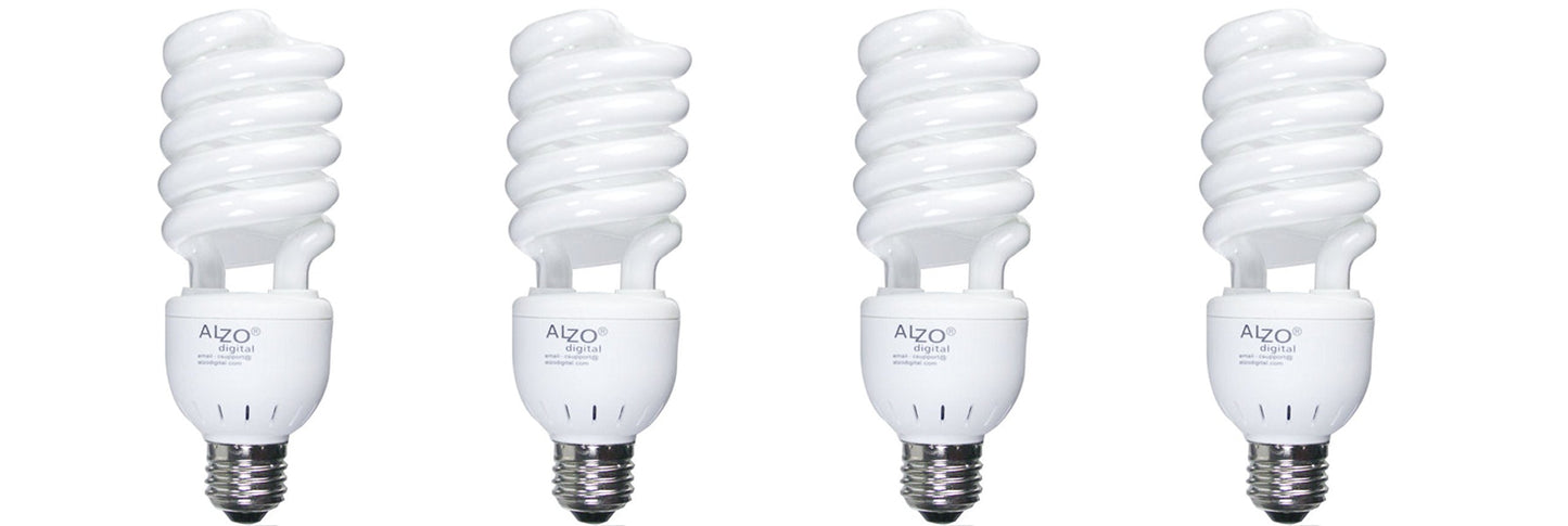 ALZO 27W Full Spectrum CFL Light Bulb 5500K, 1300 Lumens, 120V, Pack of 4