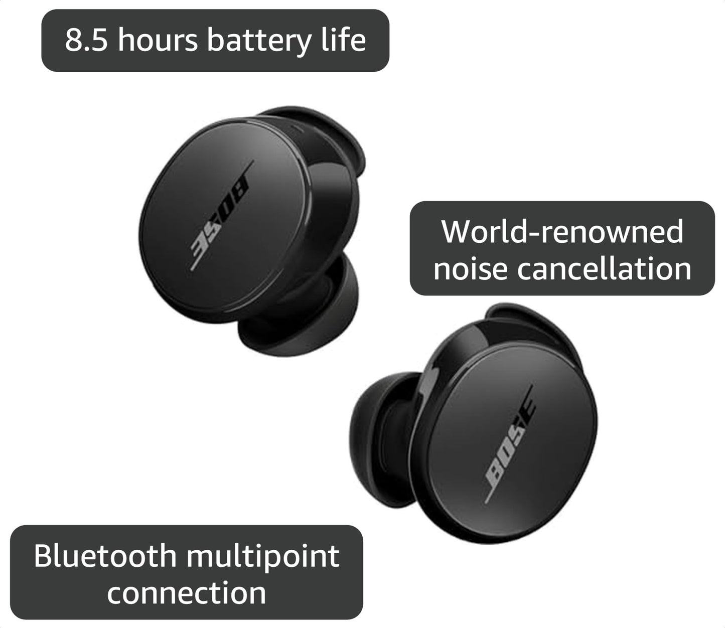 Bose New QuietComfort Wireless Noise Cancelling Earbuds, Lifestyle Bluetooth Earbuds with Active Noise Cancellation, Up to 8.5 Hours of Battery Life