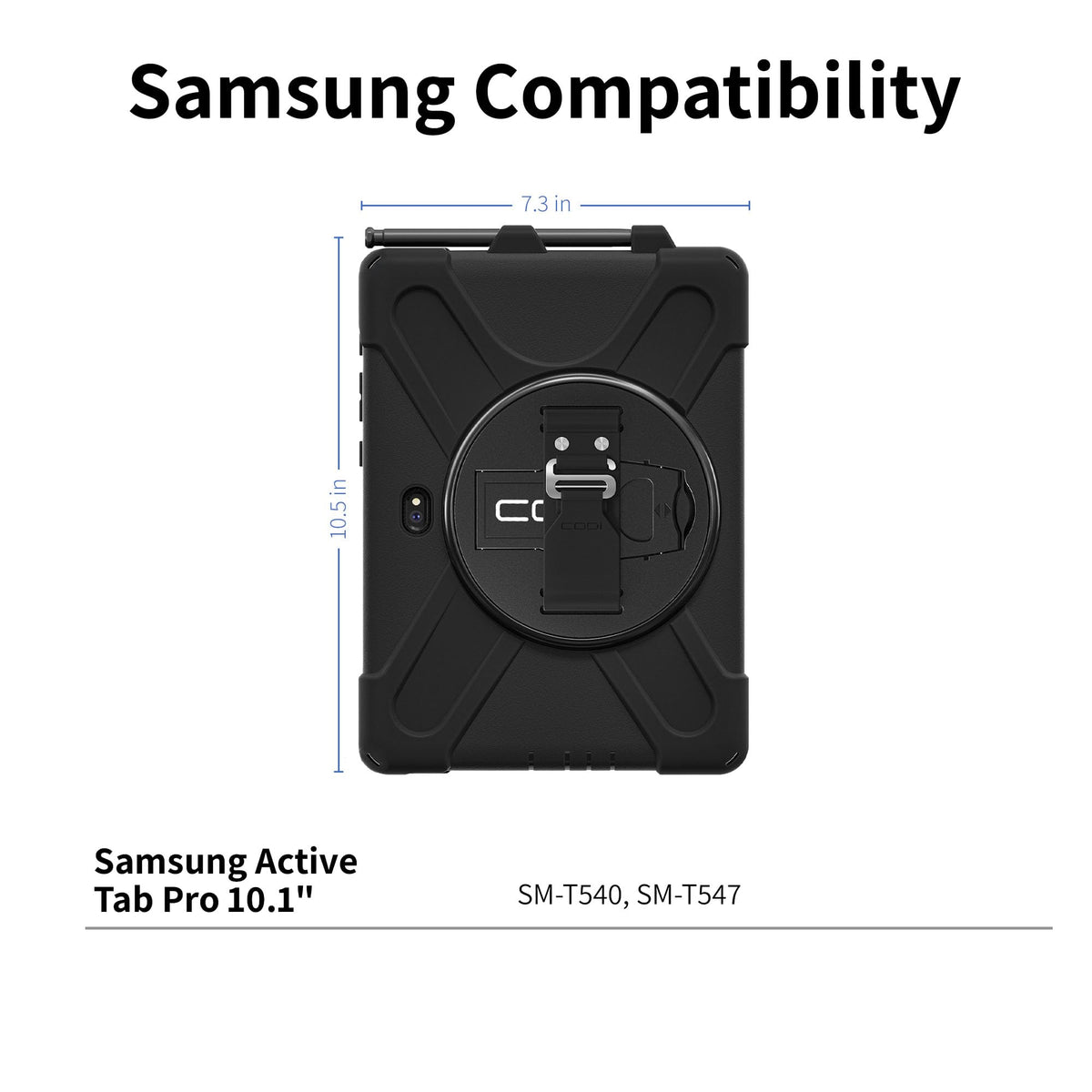 CODi Rugged Case for Samsung Galaxy Tab Active Pro 10.1" (SM-T540/T545/T547), Active4 Pro (T630), Active5 Pro (X350/X358), Shockproof with 360°
