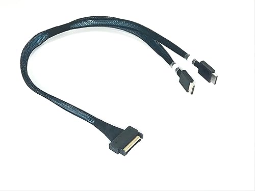 Micro SATA Cables MICIO x8 74P to 2 X Oculink 4i Straight Connector Cable - 450 MM, High-Speed Data Transfer Cable for MICIO to Oculink Connectivity