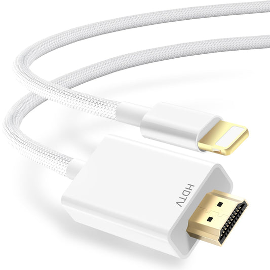[MFi Certified] Lightning to HDMI Cable 6.6FT, 1080P HD Lightning to HDMI Adapter, Digital AV Adapter, Sync Transmit Video Audio, Compatible