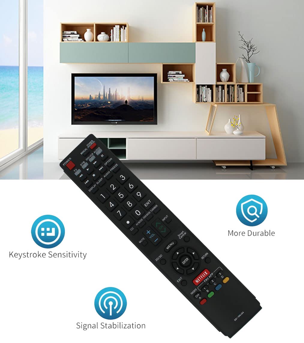 Replacement Remote Control Universal for Sharp LC-60LE650U LC-60LE750U LC-70C6500U Aquos Smart LED 3D HDTV