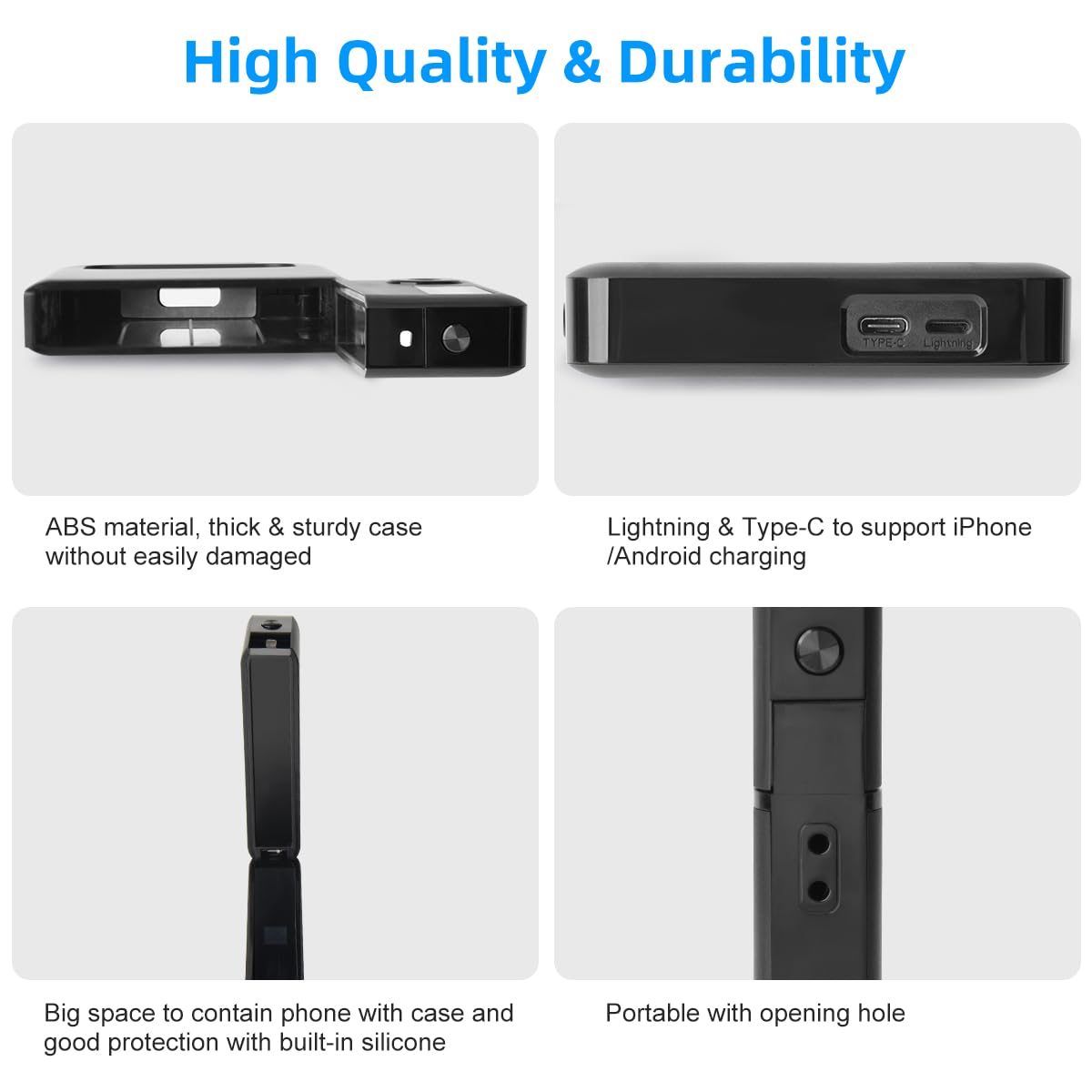 Phone Lock Box with Timer,Phone Lock Box,90 Days of Continuous Use,Quiet Mode,2 Charging Ports,Excessive Games,Mobile Phone Addiction
