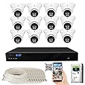 GW Security 16 Channel 8MP Fulltime Color Night Vision 4K NVR Security Camera System with 12 UltraHD 4K Two-Way Audio Outdoor/Indoor Smart AI Face