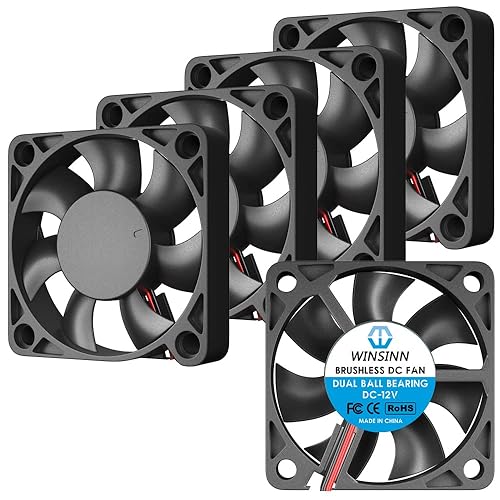 WINSINN 50mm 12V Fan - Dual Ball Bearing 6000 RPM 5010 Cooling Fan Replacement for 3D Printers/Computer Cases/Small Appliances, 30cm Cable
