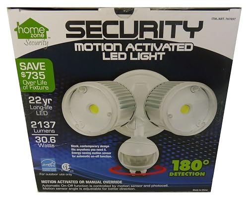 LED Outdoor Security Floodlight with Dusk to Dawn Light Sensor, Motion Activated Protection, Super Bright 2137 Lumens, White