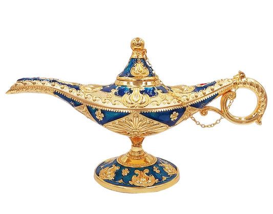 Hourwof Vintage Aladdin Magic Genie Lamp,Arabian Nights Costume Prop Lamp for Wedding Theme Party,Legend Wishing Light for Home Tabletop Decor