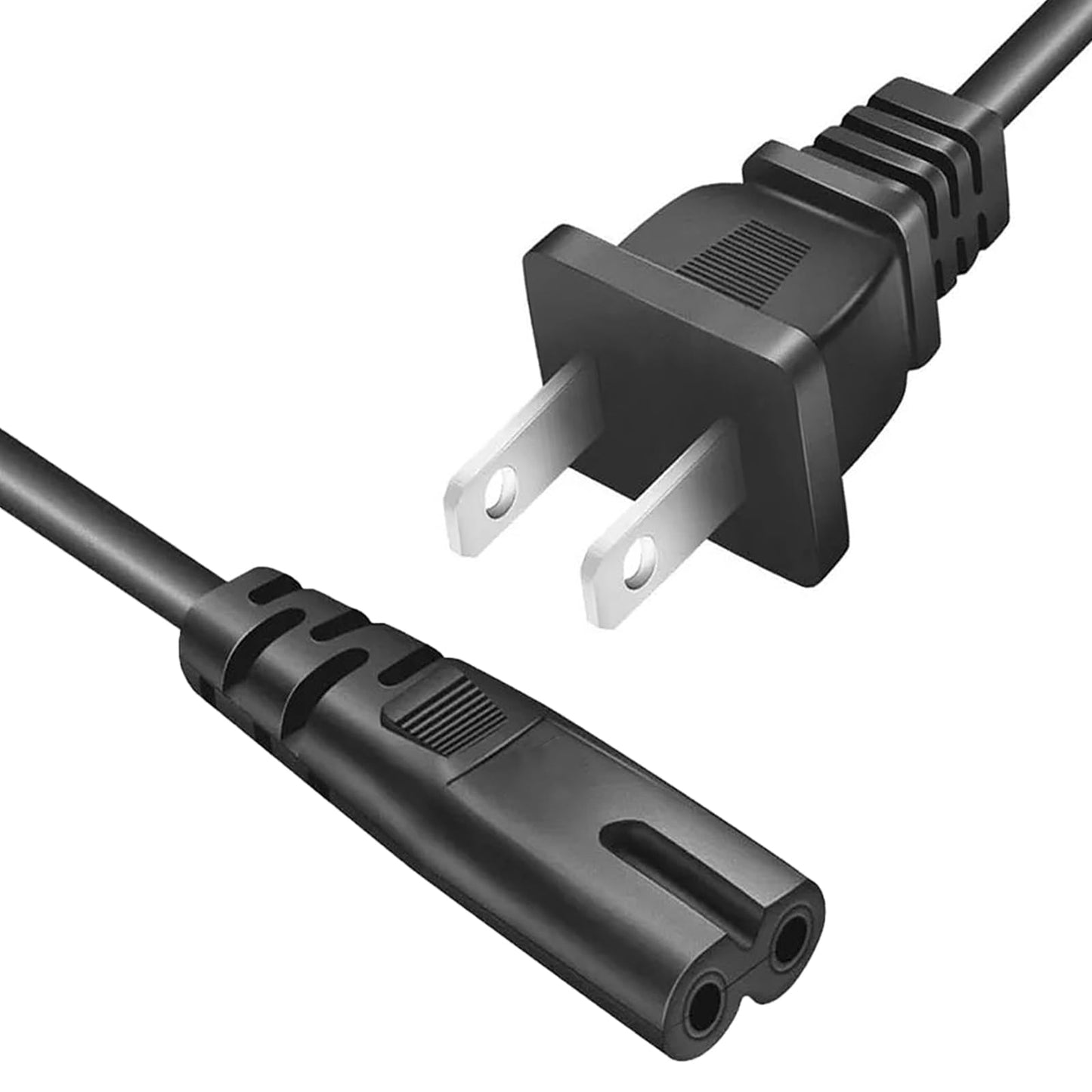 Replacement AC Power Cord Fit for Xbox Series X/S, PS5/PS4/PS3 Slim & Xbox One X/S - 2-Prong Cable Compatible with PlayStation 5/4/3 Super Slim
