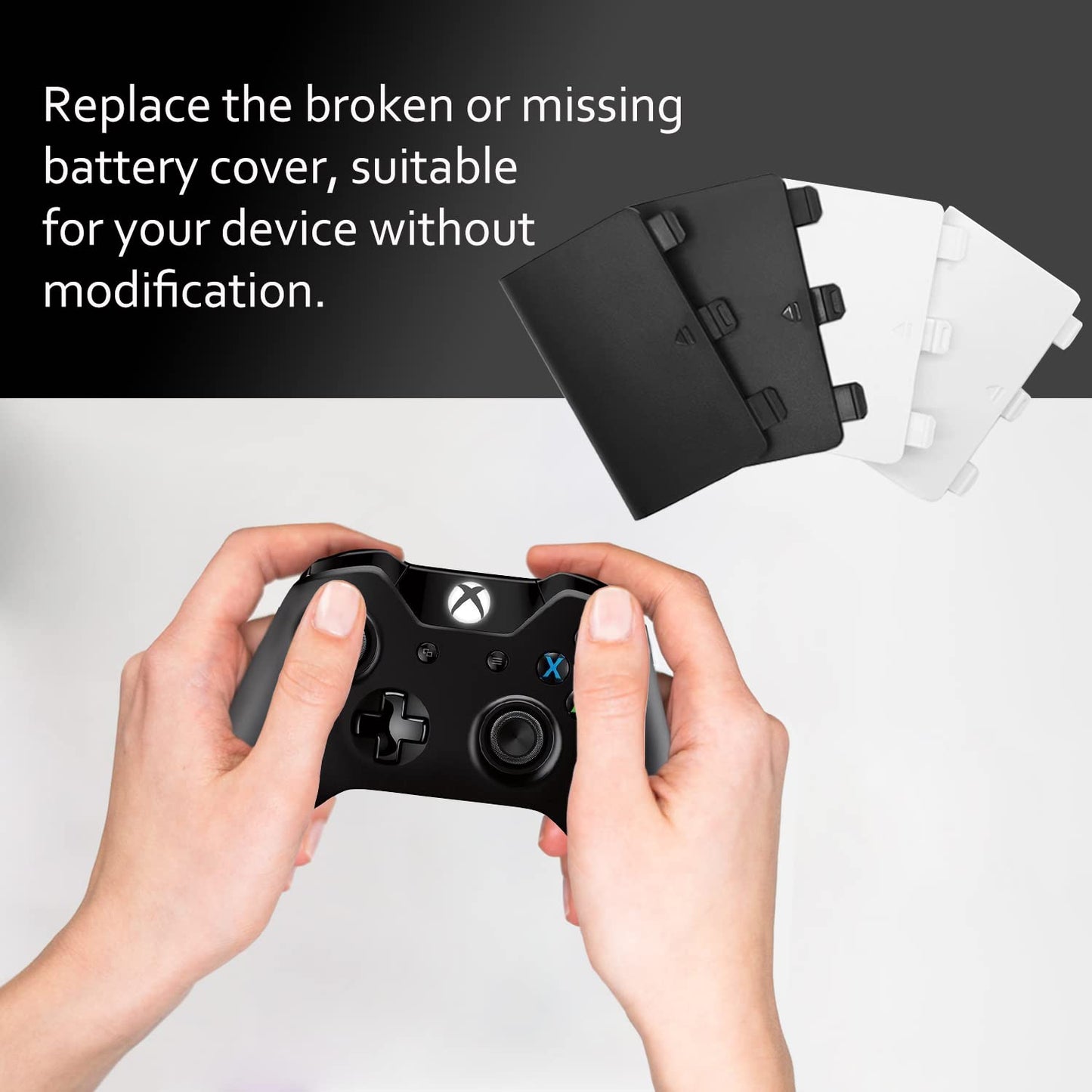 KELIFANG Replacement Battery Cover Door Compatible with Xbox One, One S, One X Controller, Battery Back Shell Repair Part Compatible with Xbox