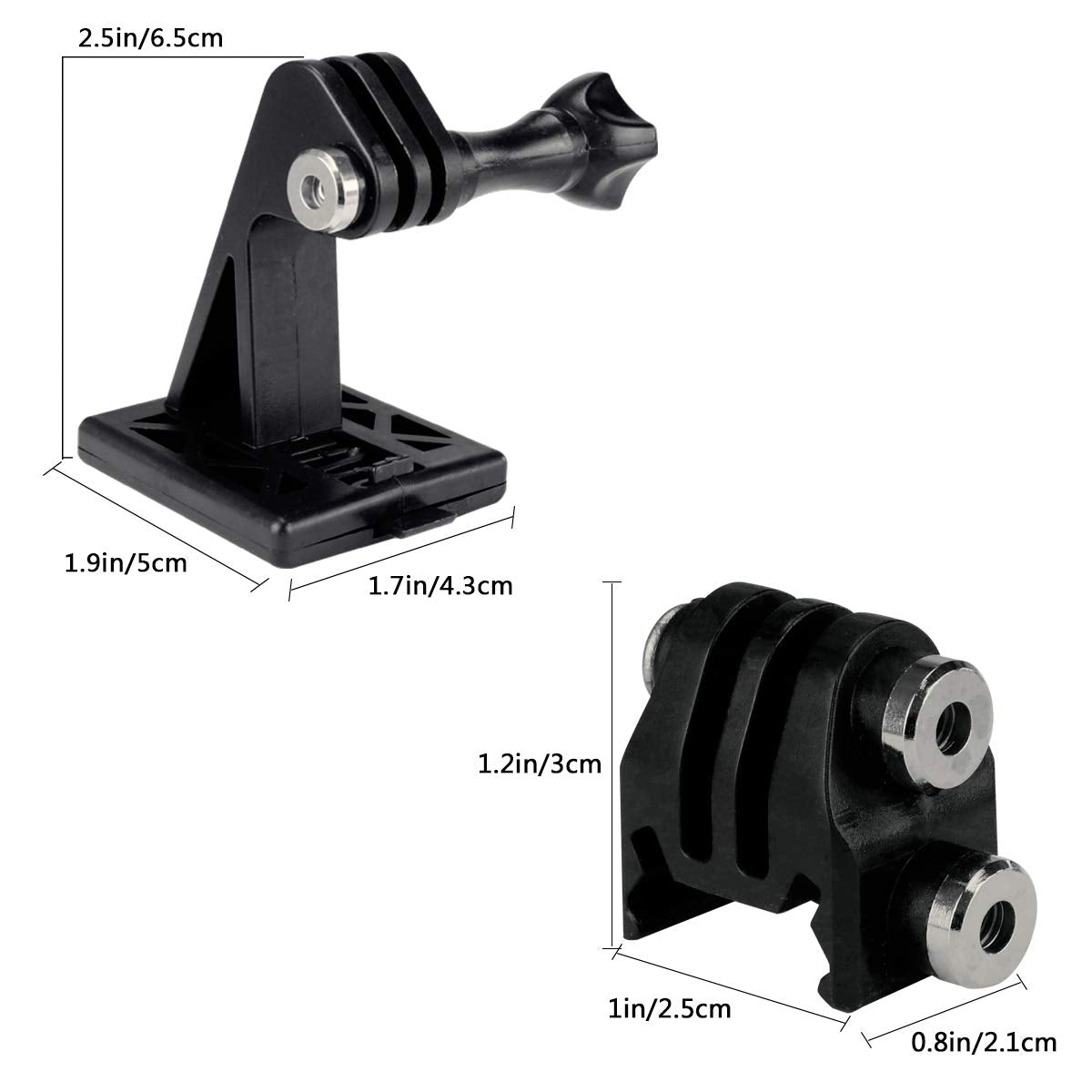 Picatinny Rails Airsoft Rail Helmet Excavator Mounts Bracket Adapter for GoPro Action Camera (2Black)