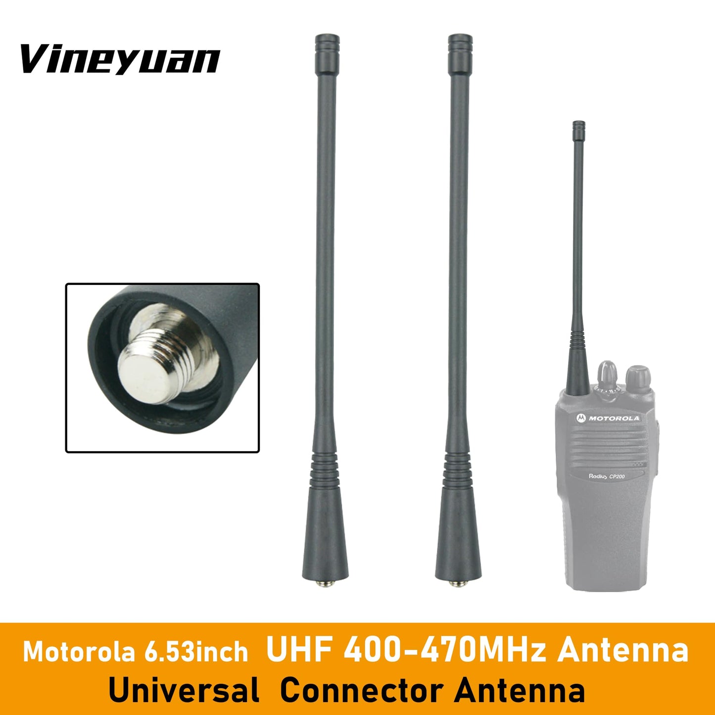 2 Pack 400-470MHz UHF Antenna for Motorola CP200 HT1250 HT1550 CP040 CP150 CP185 CP200 CP200D CP200XLS CT250 GP300 GP328 GP338 GP88 PR2150 EX500 EX600