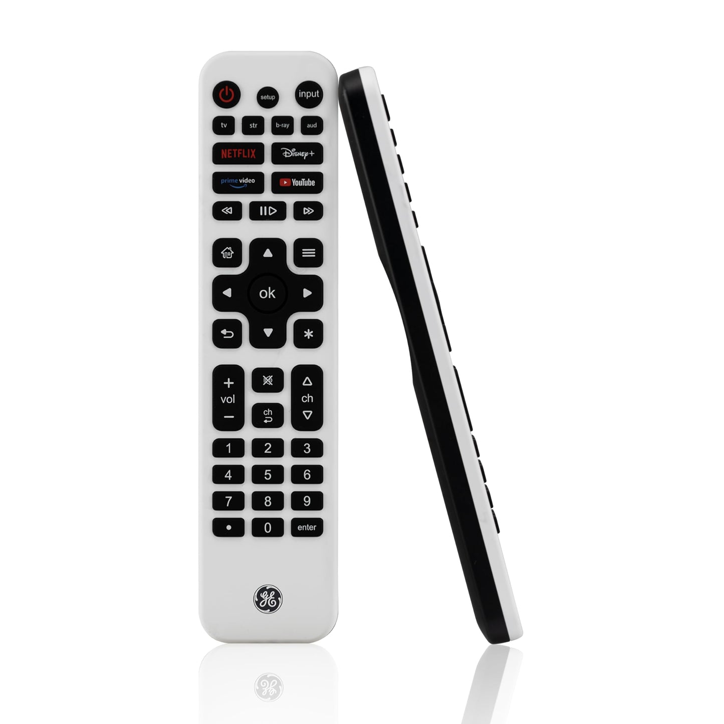 GE Rechargeable TV Remote Control, Universal Remote Control, Backlit Buttons, Samsung TV Remote Control Replacement for Smart TVs, Apple TV, Sony