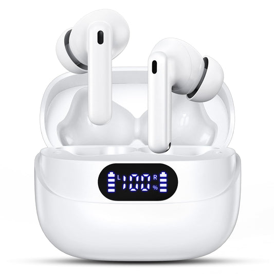TUMJUN Wireless Earbuds, 42H Playtime Bluetooth 5.3 Headphones, HiFi Stereo Call Noise Cancelling Earbuds, IPX7 Waterproof Stereo in-Ear Earphones