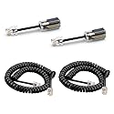 2 Pack RJ9 Telephone Cord Detangler Telephone Cord 360 Degree Rotating Swivel Cord 10Ft Uncoiled(1.2 Ft Coiled) Landline Phones Handset Curly Extended