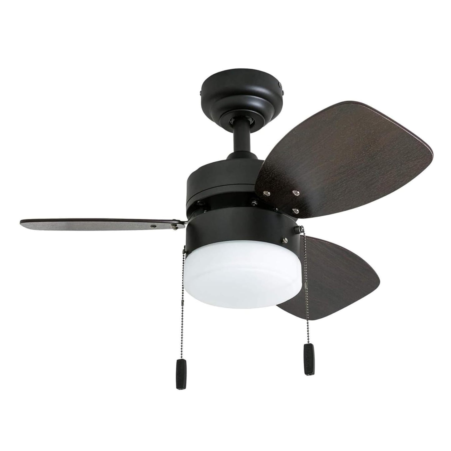 Honeywell Ceiling Fans Ocean Breeze Modern 30 Inch Ceiling Fan with Light, Pull Chain LED Indoor Fan with 3 Blades, Dark Brown Chestnut and Light Oak