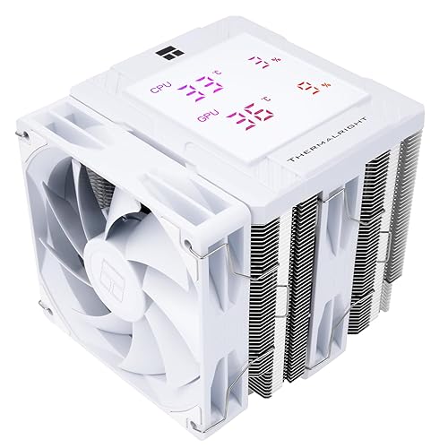 Thermalright Peerless Assassin 120 Digital White CPU Cooler, Dual Towers and Dual Fans Cooling, CPU Air Cooler, Digital Display Top Cover