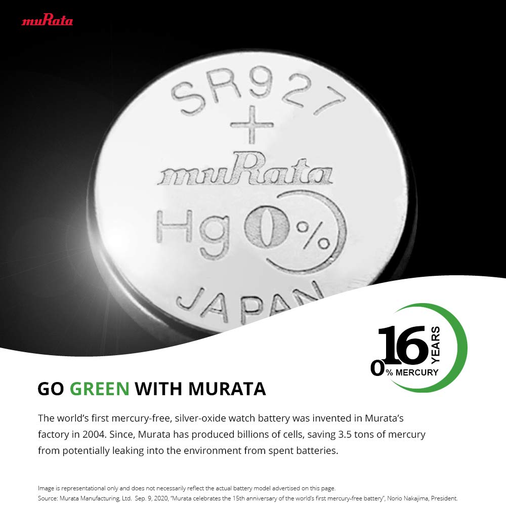 Murata 371 Battery SR920SW 1.55V Silver Oxide Watch Button Cell (10 Batteries)