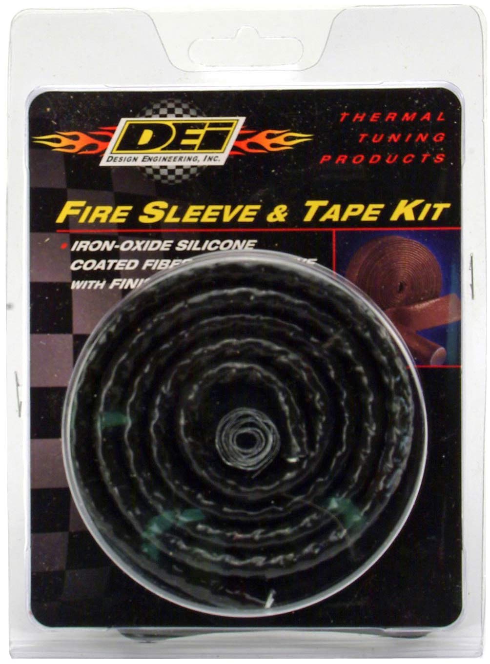 Design Engineering Fire Sleeve and Tape Kit 3/4" I.D. x 3ft - High-Temperature Heat Protection for Wires, Hoses, Cables, Tubing