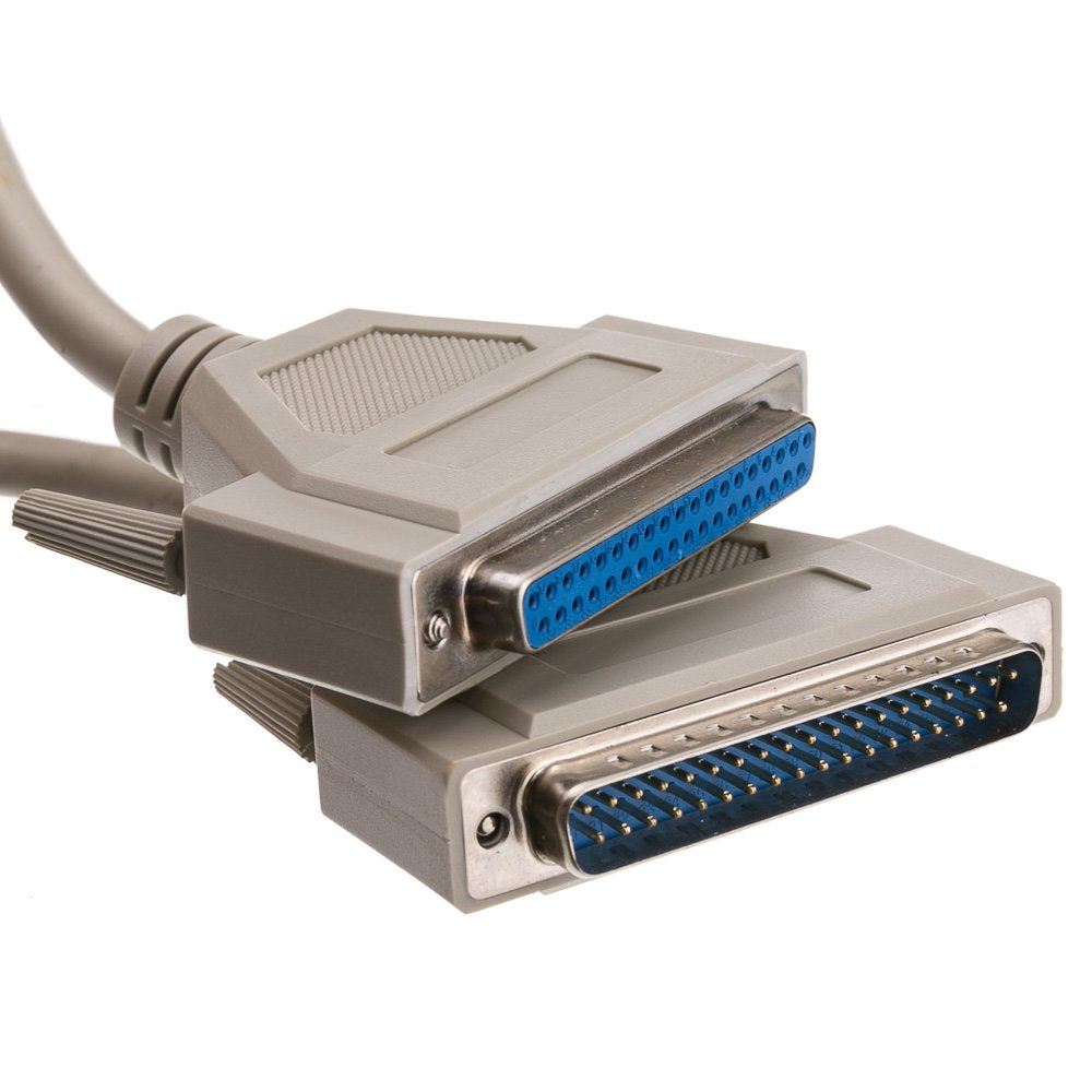 CableWholesale 10 feet Serial Extension Cable, DB37 Male to DB37 Female, 37 Conductor, 1:1, Beige, Serial Extender for Printer, PC, Networks, DB37