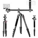 NEEWER Basics 64.5" Horizontal Overhead Tripod Monopod for Dual Camera Aluminum Travel DSLR Camcorder Stand with Cell Phone Holder Compatible