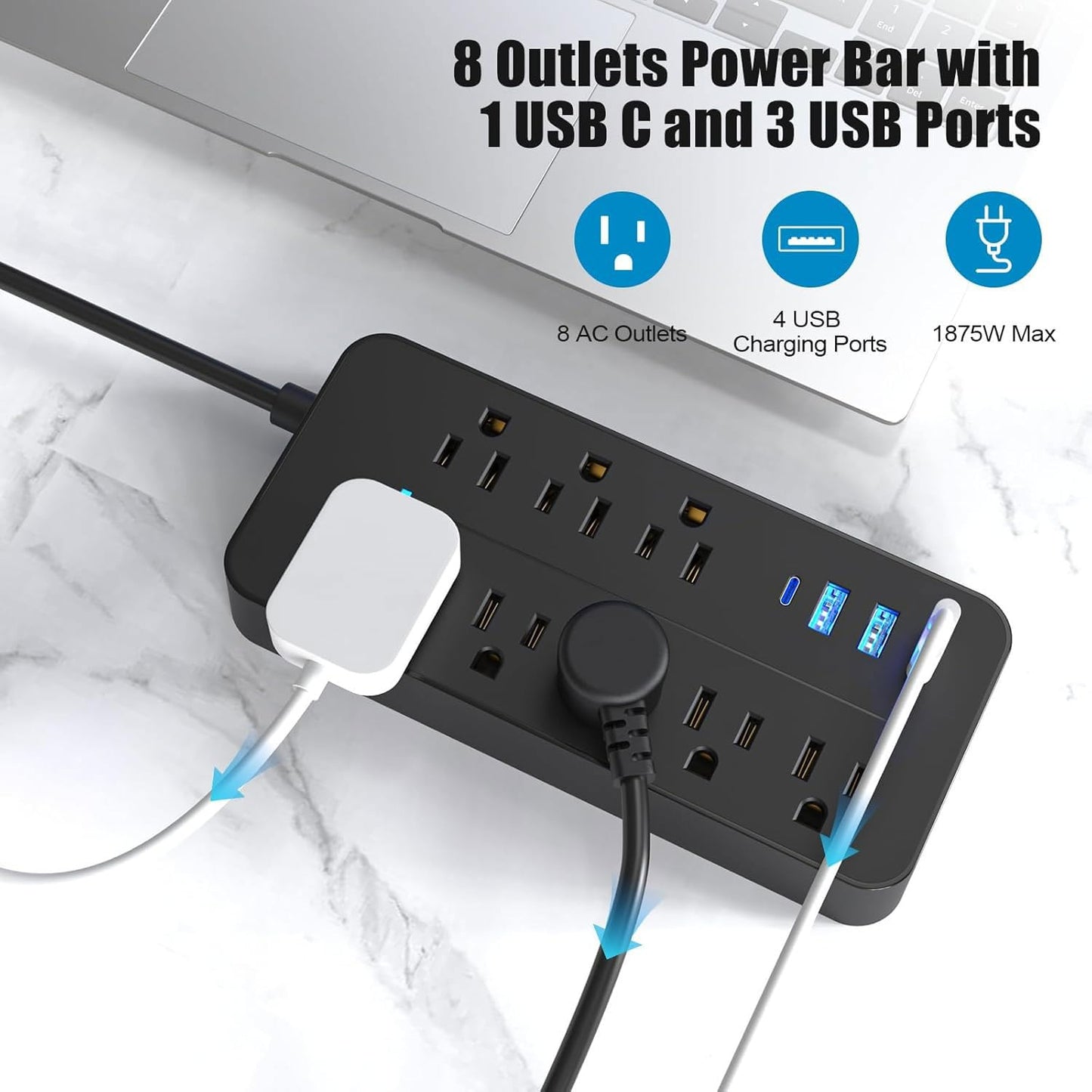 USB Charging Station harger Station Hub, USB Wall Charger has Fast Charging auto-Detection Technology Safety Guarantee for Cell Phones, Tablets