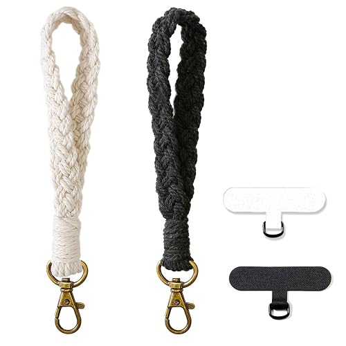 CHIWUTECH Boho Macrame Phone Wrist Strap, Cell Phone Lanyard with Tether Tab, Keychain Wristlet Charm, Anti-Loss Phone Chain