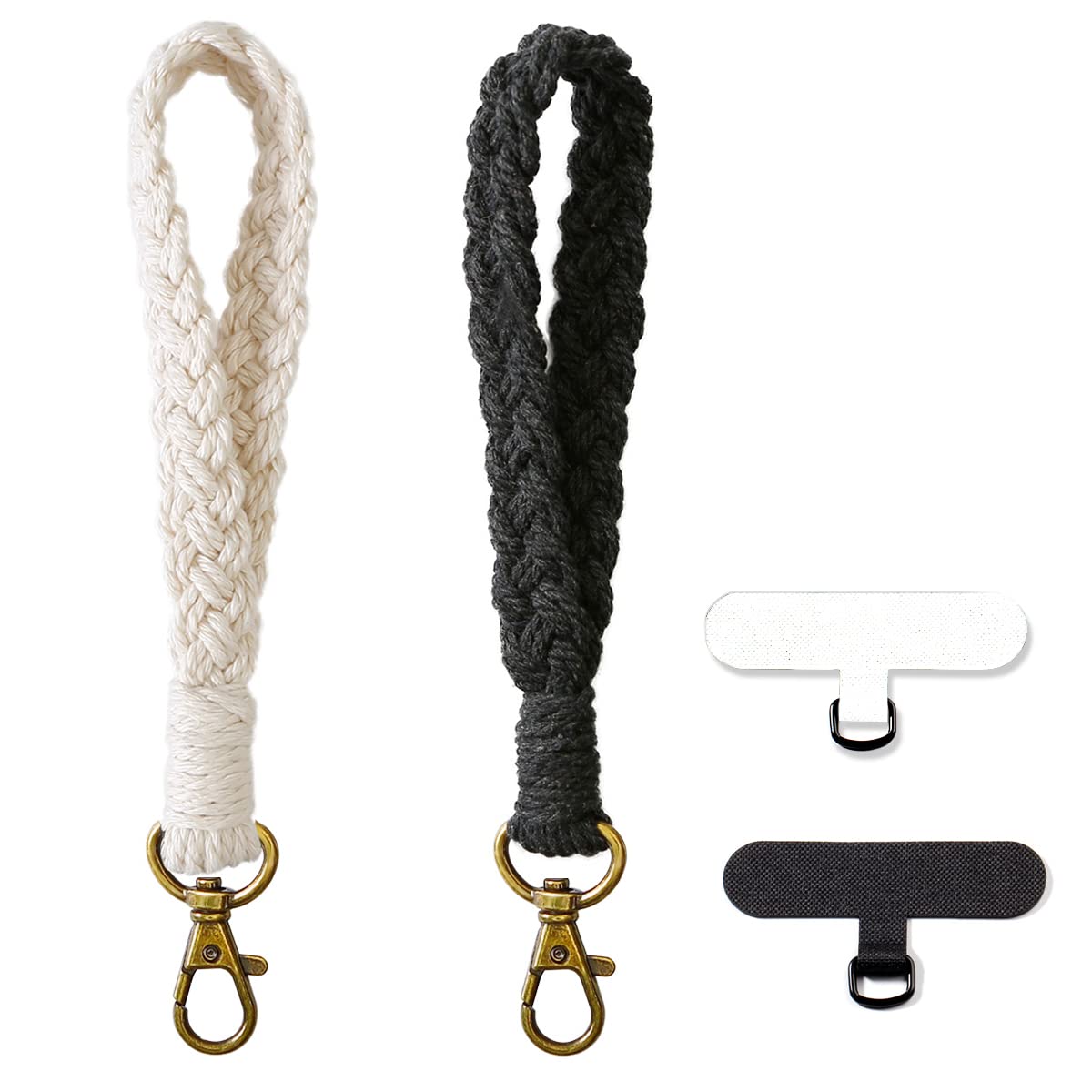 CHIWUTECH Boho Macrame Phone Wrist Strap, Cell Phone Lanyard with Tether Tab, Keychain Wristlet Charm, Anti-Loss Phone Chain