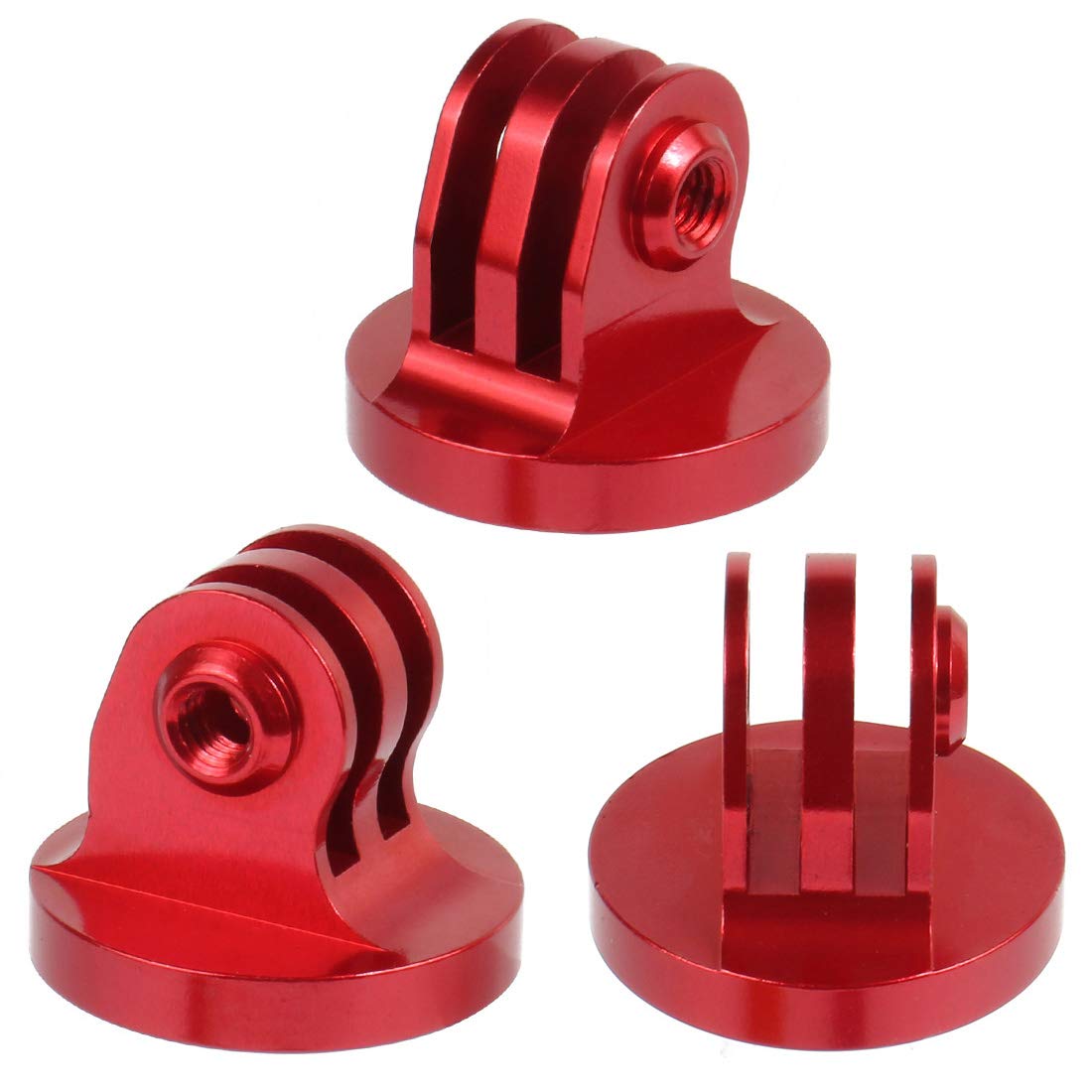 NovelGoal Mini Tripod Mount Adapter 1/4" Aluminium Alloy Base Compatible with GoPro Sports Action Camera Accessories (Red)
