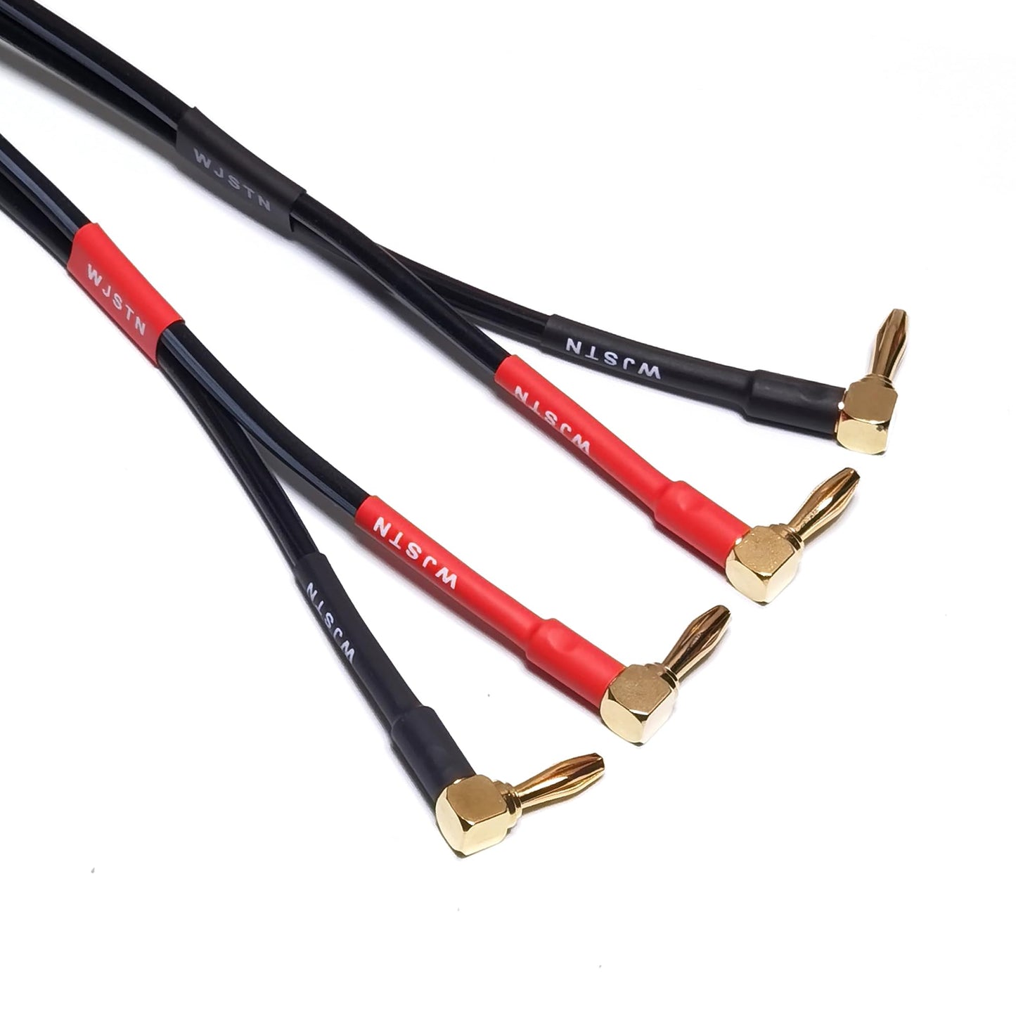 WJSTN Speaker Cable Extension with Right Angle Banana Plugs, 12 AWG, Banana Jack Connectors, Male to Female 4mm Banana Plugs Multifunctional Adapters
