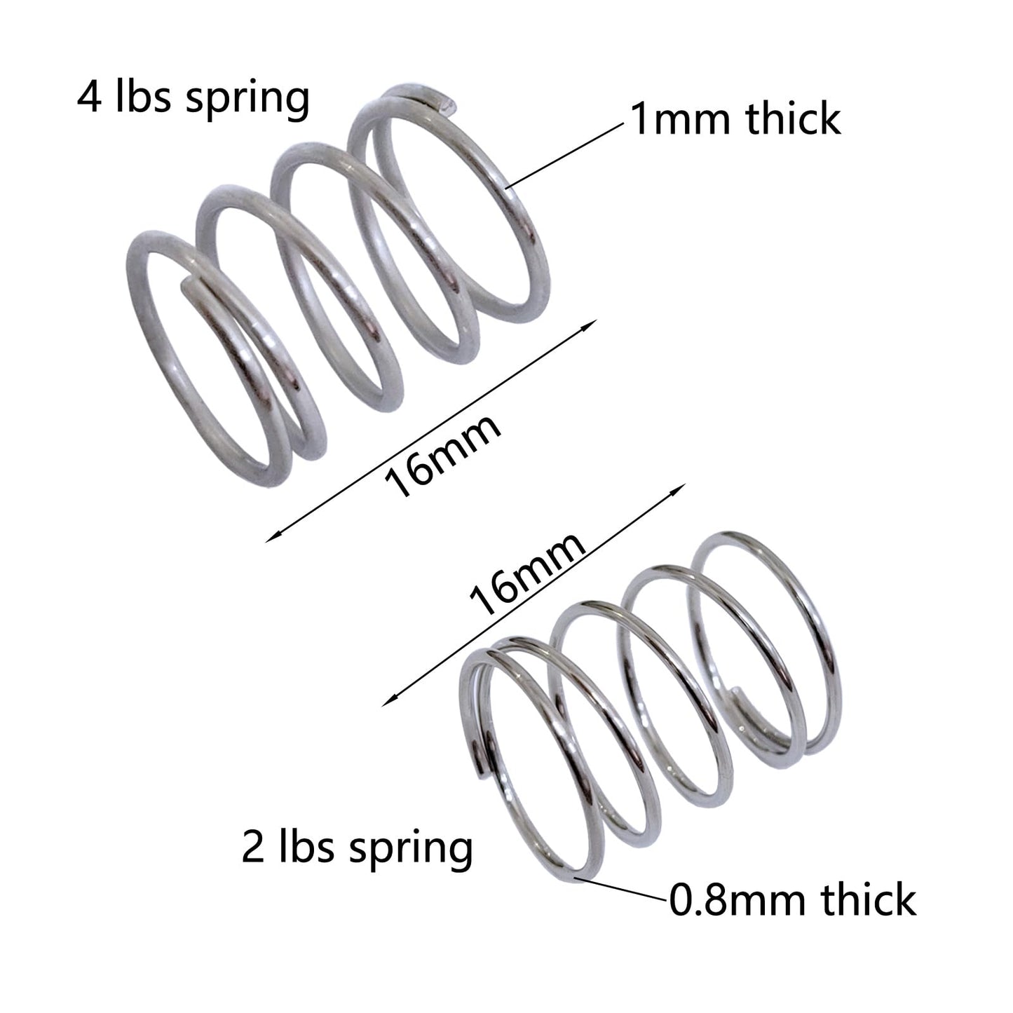 Auto-plaza 8pcs 2lb 4lb Springs for Sanwa JLF Joysticks Stainless Steel Springs for Games Box Sticks (4pcs 4lb + 4pcs 2lb springs)