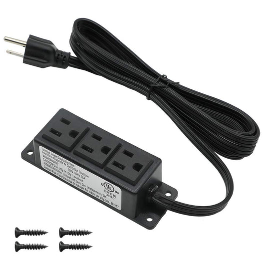 Surface Mounted Power Strip 3 AC Grounded Outlets Mountable Power Strip Socket Adapt to Deak Conference Table Wall Hotel Improvement (3AC)