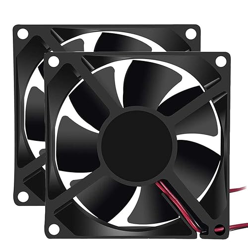 2Pcs 12V 3.14in 0.98in 80mm x 80mm x 25mm DC Fan 8025 Brushless Cooling for PC Computer Case CPU Coolers Radiators 2pin