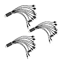 Calsgkspray 3Pcs Black 10 in 1 Universal USB Cable, Multiple Universal Charging Cable for Cell Phones Blutooth Earphone Speaker Adapter Cable, 20cm