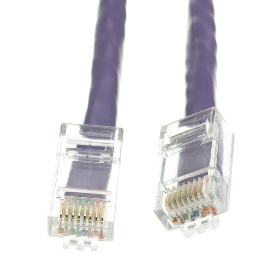 CableWholesale Cat5e UTP Ethernet Cable, Bootless, PoE, 100 ft, Purple