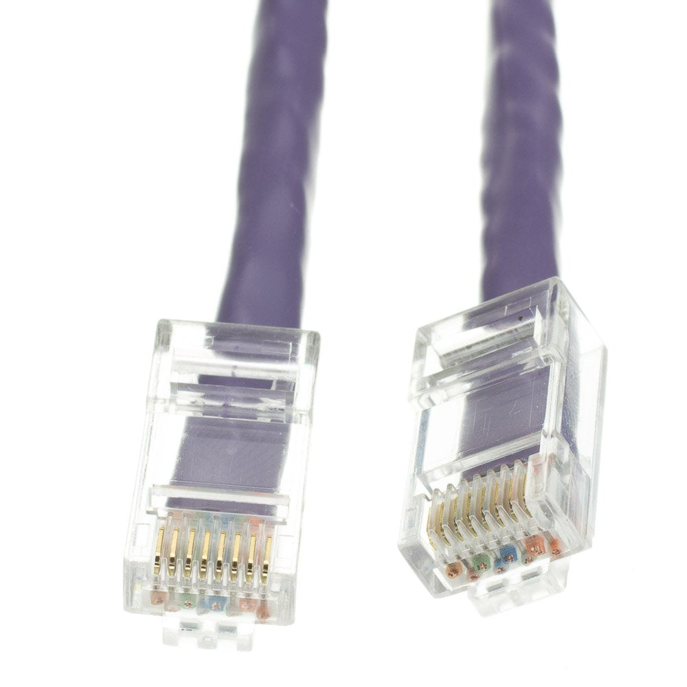 CableWholesale Cat5e UTP Ethernet Cable, Bootless, PoE, 50 ft, Purple