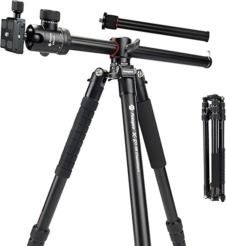 Fotopro 78inch Horizontal Tripod with Multi Angle Center Column Ball Head Aluminum Central Axis Platform, Heavy Duty Camera Tripod Monopod 360° Pan