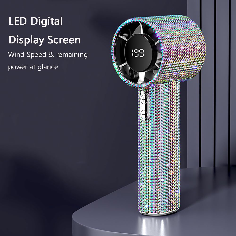 Fussybussy Portable Full Diamond Handheld Turbo Fan